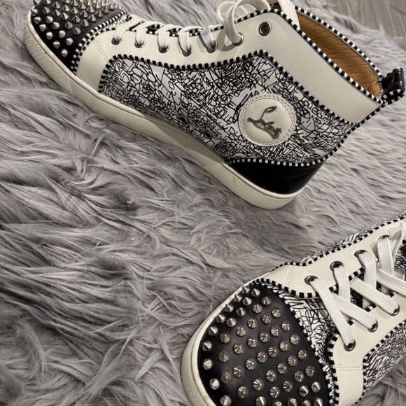 Christian Louboutin Men's Orlato High Top Spike Sneakers - Picture 3 of 8